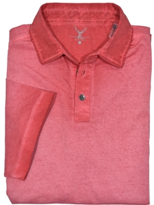 Red Spray Wash Cotton Men's Polo | Marcello Polos Collection | Sam's Tailoring Fine Men's Clothing