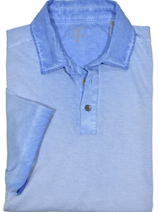 Sky Spray Wash Cotton Men's Polo | Marcello Polos Collection | Sam's Tailoring Fine Men's Clothing