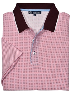 Ruby Neat Men's Short Sleeve Polo | Marcello Polos Collection | Sam's Tailoring Fine Men's Clothing