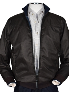 Mocha Microfiber Modern Fit Men Bomber | Marcello Jackets Collection | Sam's Tailoring Fine Men's Clothing