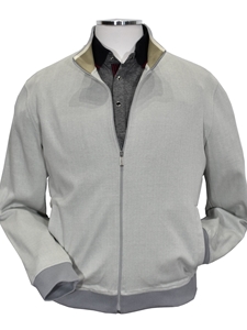 Gray Tempe Style Men Bomber Jacket | Marcello Jackets Collection | Sam's Tailoring Fine Men's Clothing