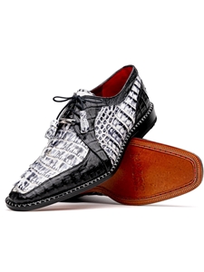 Black Hornback Caiman Crocodile Dress Shoe | Marco Di Milano Lace Up Shoes Collection | Sam's Tailoring Fine Men's Clothing