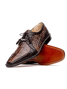 Orix/Brown Hornback Caiman Crocodile Dress Shoe | Marco Di Milano Lace Up Shoes Collection | Sam's Tailoring Fine Men's Clothing