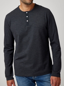 Charcoal Solid Trailblazer Men's Henley | Stone Rose Polos Collection | Sam's Tailoring Fine Men Clothing