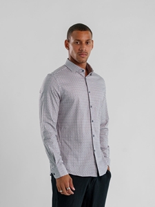 Navy Wireframe Nova Long Sleeve Men's Shirt | Stone Rose Shirts Collection | Sam's Tailoring Fine Men Clothing