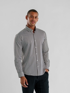 Dark Brown Bengal Stripe Apex Men Long Sleeve Shirt | Stone Rose Shirts Collection | Sam's Tailoring Fine Men Clothing