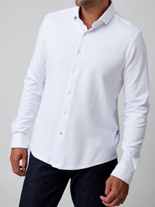 White Long Sleeve Origin Men's T-Series Shirt | Stone Rose Shirts Collection | Sam's Tailoring Fine Men Clothing