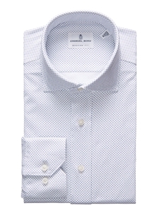 Blue Modern 4 Flex Stretch Knit Men's Dress Shirt | Emanuel Berg Shirt Collection | Sam's Tailoring Fine Men's Clothing