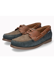 Night Blue Leather Soft Air Lace Up Boat Shoe | Mephisto Men's Shoes  | Sam's Tailoring Fine Men Clothing