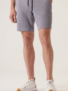 Navy Infinity 360 In Jerseyluxe Heather Men's Short | Deke Shorts Collection | Fine Men's Clothing