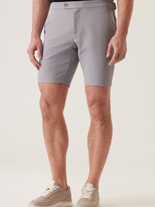 Gray Discovery D Ring Bermuda In Sateen Men's Short | Deke Shorts Collection | Fine Men's Clothing