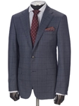 Hickey Freeman Blue-Grey Windowpane Super 160s Suit 65312506B003 - Suits | Sams Tailoring