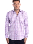 Purple Checks Satin Long Sleeve Shirt | Bertigo Fall 2016 Shirts Collection | Sams Tailoring