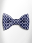 Grey and Blue Patterned Silk Bow Tie | Italo Ferretti Spring Summer Collection | Sam's Tailoring