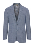 Chambray Blue Wool Silk Men's Soft Jacket | Hickey Freeman Sportcoats Collection | Sam's Tailoring Fine Men Clothing