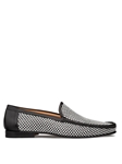 Black & White Woven Yin & Yang Men's  Moccasin | Mezlan Men's Slip Ons | Sam's Tailoring Fine Men's Clothinga