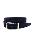 Navy Italian Sueded Calfskin Men'S Dress Casual Belt | Torino Leather Dress Casual Belts Collection | Sam's Tailoring Fine Men's Clothing