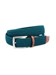 Teal Italian Rayon Stretch Fabric Belt With Genuine Caiman Belt | Torino Leather Resort Casual Belts Collection | Sam's Tailoring Fine Men's Clothing