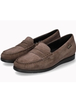 Ice Brown Velvet Leather Flat Volga Women's Slip On | Mephisto Women's Slip Ons  | Sams Tailoring Fine Men's Clothing