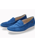 Denim Suede Leather Flat Volga Women's Slip On | Mephisto Women's Slip Ons  | Sams Tailoring Fine Men's Clothing