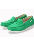 Green Suede Leather Flat Volga Women's Slip On | Mephisto Women's Slip Ons  | Sams Tailoring Fine Men's Clothing