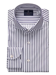 Navy/White Stripe Twill Premium Men's Luxury Shirt | Emanuel Berg Casual Shirts | Sam's Tailoring Fine Men Clothing