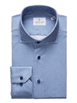 Medium Blue Modern 4 Flex Stretch Knit Shirt | Emanuel Berg Casual Shirts | Sam's Tailoring Fine Men Clothing