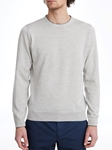 Light Grey Light Gauge Men's Crewnecks Sweater | Emanuel Berg Sweaters Collection | Sam's Tailoring Fine Men's Clothing