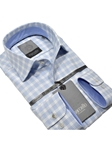 Sky Plaid Premium Cotton Men's Shirt | Marcello Dress Shirts Collection | Sam's Tailoring Fine Men's Clothing