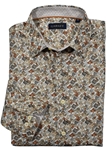 Multi Tanned Diamonds Sateen Fabric Sport Shirt | Marcello Sport Shirts Collection | Sam's Tailoring Fine Men's Clothing