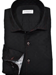 Black Tonal Jacquard Cotton Men's Sport Shirt  | Marcello Sport Shirts Collection | Sam's Tailoring Fine Men's Clothing