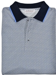 White, Sky Medallion Men's Tradition Polo | Marcello Polos Collection | Sam's Tailoring Fine Men's Clothing