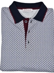 Sky, White & Red Medallion Men's Polo | Marcello Polos Collection | Sam's Tailoring Fine Men's Clothing