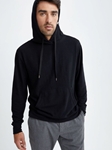 Black T-Series Fleece Knit Rover Hoodie | Stone Rose Sweaters Collection | Sam's Tailoring Fine Men Clothing