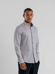 Navy Wireframe Nova Long Sleeve Men's Shirt | Stone Rose Shirts Collection | Sam's Tailoring Fine Men Clothing