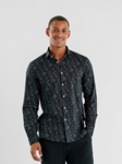 Black Floral Nova Long Sleeve Men's Shirt | Stone Rose Shirts Collection | Sam's Tailoring Fine Men Clothing