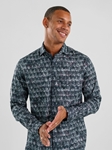 Dark Blue Skulls Nova Long Sleeve Men's Shirt | Stone Rose Shirts Collection | Sam's Tailoring Fine Men Clothing