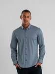 Navy Textured Check Apex Men's Long Sleeve Shirt | Stone Rose Shirts Collection | Sam's Tailoring Fine Men Clothing