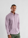 Burgundy Birdseye Apex Men's Long Sleeve Shirt | Stone Rose Shirts Collection | Sam's Tailoring Fine Men Clothing