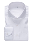 White Slim Fit Traveller Men's Dress Shirt | Emanuel Berg Shirt Collection | Sam's Tailoring Fine Men's Clothing