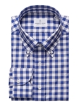 Blue Check Fine Cotton Twill Buttondown Men's Shirt | Emanuel Berg Shirt Collection | Sam's Tailoring Fine Men's Clothing