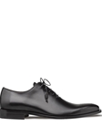 Black Cupula Patina Leather Whole Cut Men's Oxford | Mezlan Shoe Collection | Sam's Tailoring Fine Men's Clothing