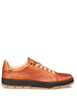 Dark Cognac Grazia Deerskin Street Men's Sneaker | Mezlan Shoe Collection | Sam's Tailoring Fine Men's Clothing