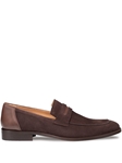 Brown Galeno Suede Penny Men's Loafer | Mezlan Shoe Collection | Sam's Tailoring Fine Men's Clothing