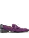 Purple Galeno Suede Penny Men's Loafer | Mezlan Shoe Collection | Sam's Tailoring Fine Men's Clothing