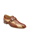 Ant. Camel/Bone Ostrich Leg Marte Monk Strap Shoe | Belvedere Dress Shoes Collection | Sam's Tailoring Fine Men's Clothing