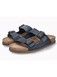 Night Blue Leather Buckle Men's Sandal | Mephisto Men's Sandals  | Sam's Tailoring Fine Men Clothing