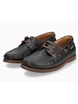 Black Leather Soft Air Lace Up Boat Shoe | Mephisto Men's Shoes  | Sam's Tailoring Fine Men Clothing