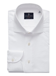 White Natural Stretch Yoga Twill Premium Dress Shirt | Emanuel Berg Dress Shirts | Sam's Tailoring Fine Men Clothing