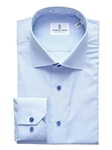 Blue & White Stripe Poplin Contrast Luxury Dress Shirt | Emanuel Berg Dress Shirts | Sam's Tailoring Fine Men Clothing